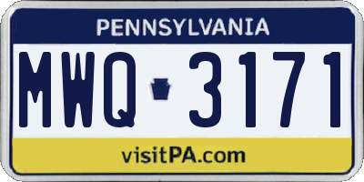PA license plate MWQ3171