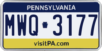 PA license plate MWQ3177