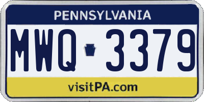PA license plate MWQ3379