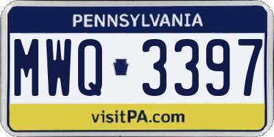 PA license plate MWQ3397