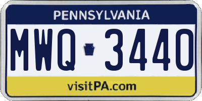 PA license plate MWQ3440