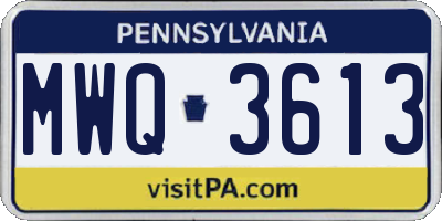 PA license plate MWQ3613