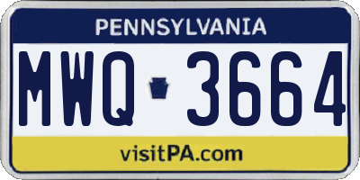 PA license plate MWQ3664