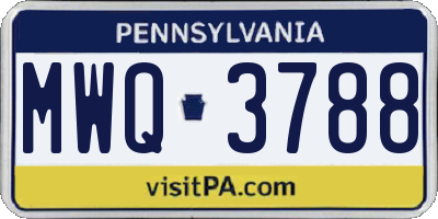 PA license plate MWQ3788