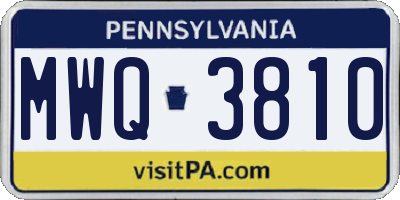 PA license plate MWQ3810