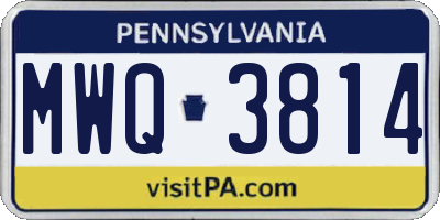PA license plate MWQ3814