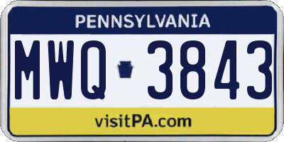 PA license plate MWQ3843