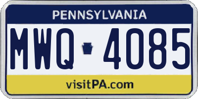 PA license plate MWQ4085