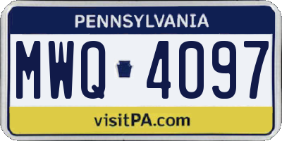 PA license plate MWQ4097