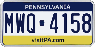PA license plate MWQ4158