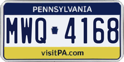 PA license plate MWQ4168
