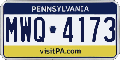 PA license plate MWQ4173