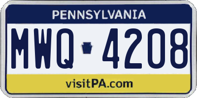 PA license plate MWQ4208