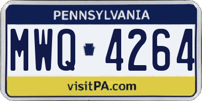 PA license plate MWQ4264