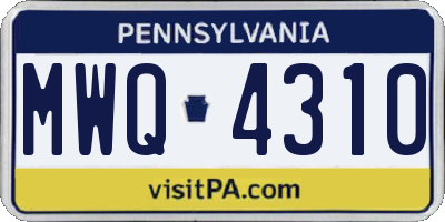 PA license plate MWQ4310