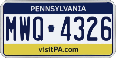 PA license plate MWQ4326