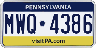 PA license plate MWQ4386