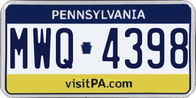 PA license plate MWQ4398