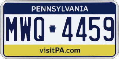 PA license plate MWQ4459