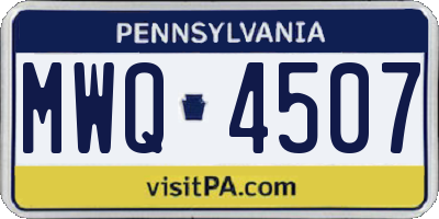 PA license plate MWQ4507
