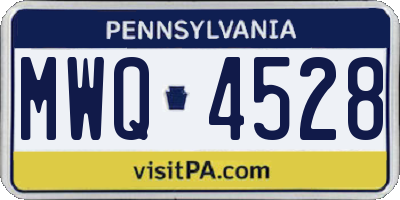 PA license plate MWQ4528