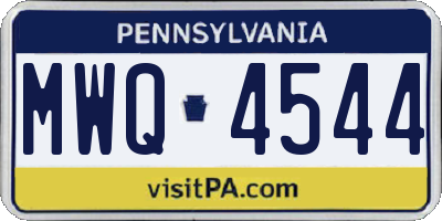 PA license plate MWQ4544