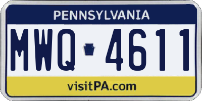 PA license plate MWQ4611
