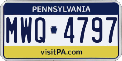 PA license plate MWQ4797