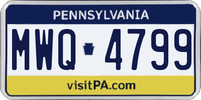 PA license plate MWQ4799