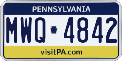 PA license plate MWQ4842