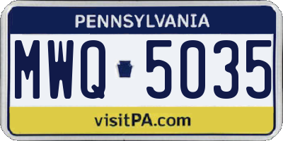 PA license plate MWQ5035
