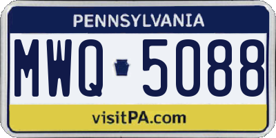 PA license plate MWQ5088