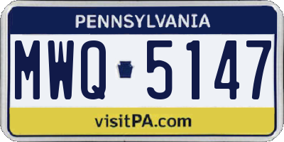 PA license plate MWQ5147