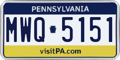 PA license plate MWQ5151