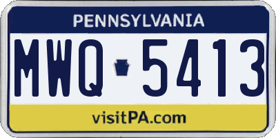 PA license plate MWQ5413