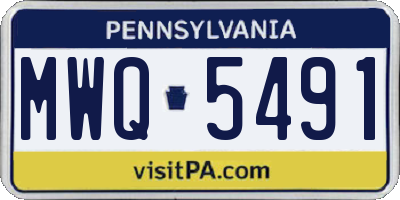 PA license plate MWQ5491