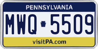 PA license plate MWQ5509