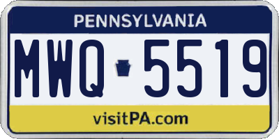 PA license plate MWQ5519
