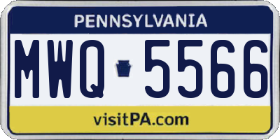 PA license plate MWQ5566