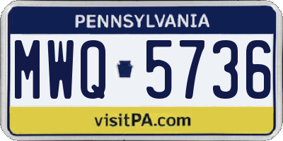 PA license plate MWQ5736