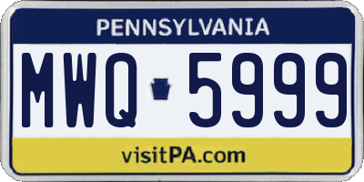 PA license plate MWQ5999