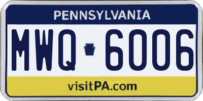 PA license plate MWQ6006