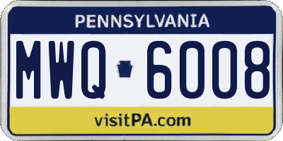 PA license plate MWQ6008