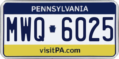 PA license plate MWQ6025