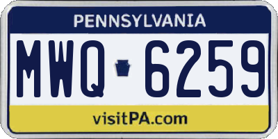PA license plate MWQ6259