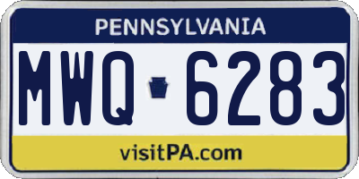 PA license plate MWQ6283