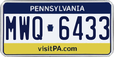 PA license plate MWQ6433