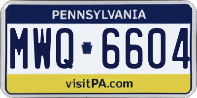 PA license plate MWQ6604