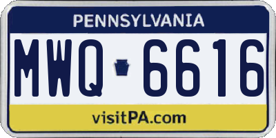 PA license plate MWQ6616