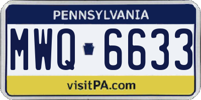 PA license plate MWQ6633